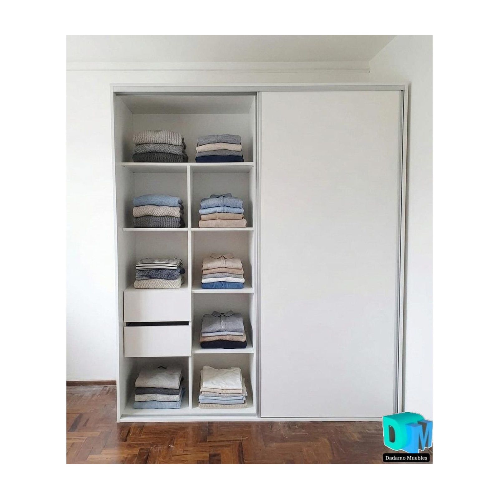 Placard 1,80 x 2,20 x 0,60 m en melamina de 18 mm