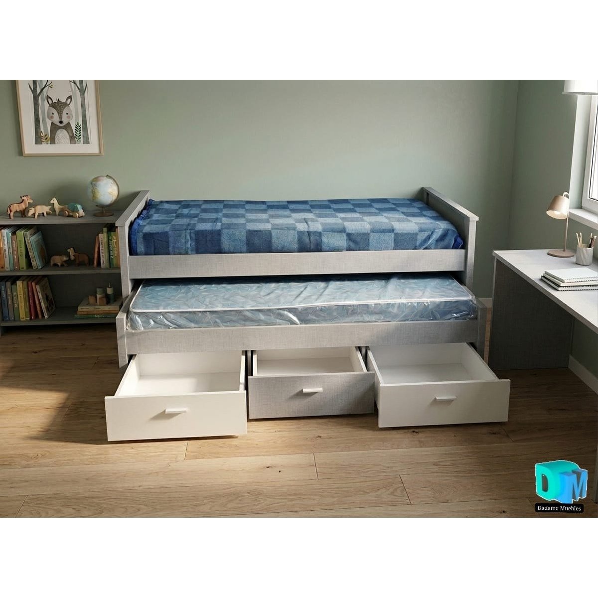 Cama nido multifuncional con cajones